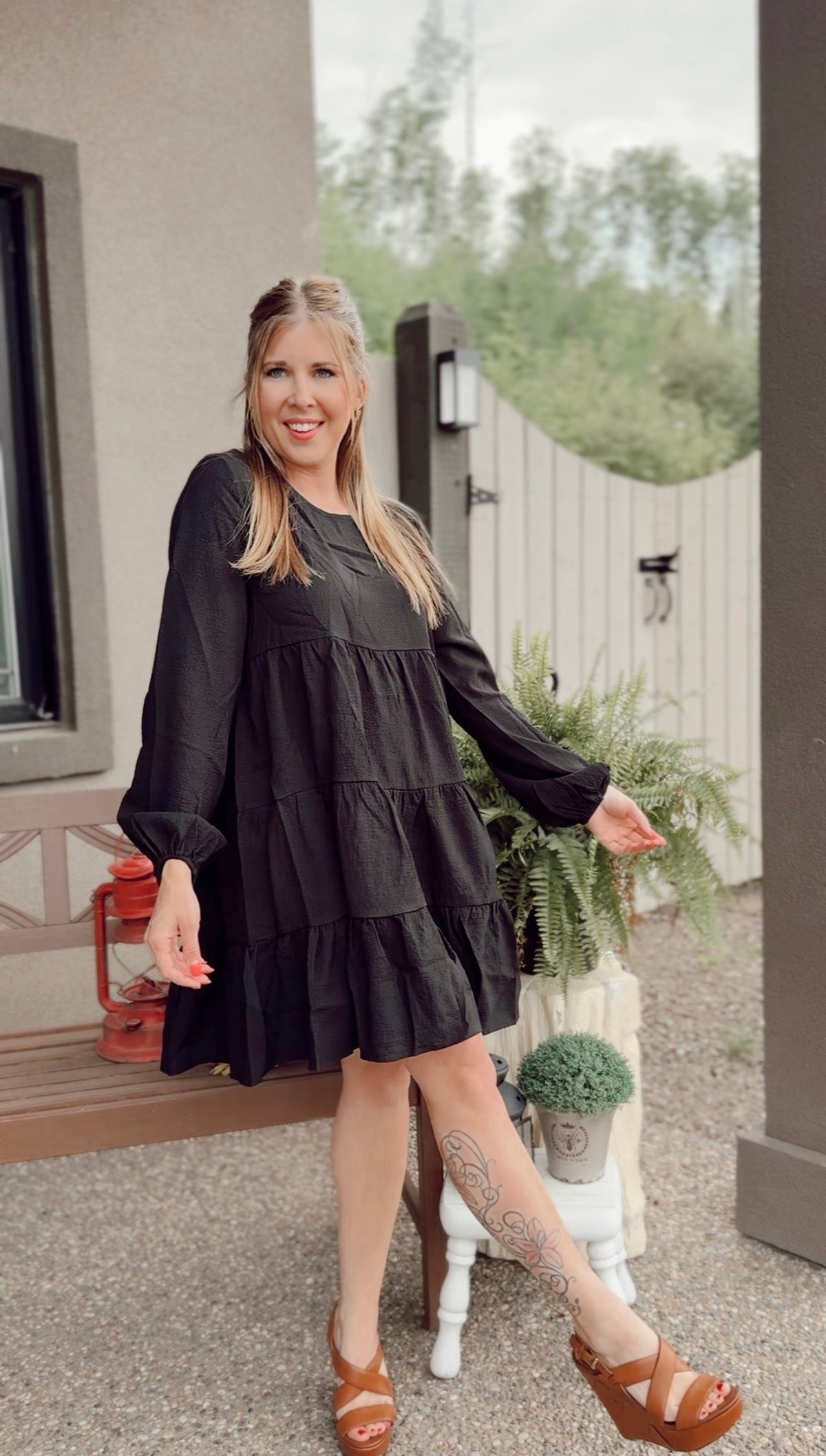 Clara Long Sleeve Dress | Black