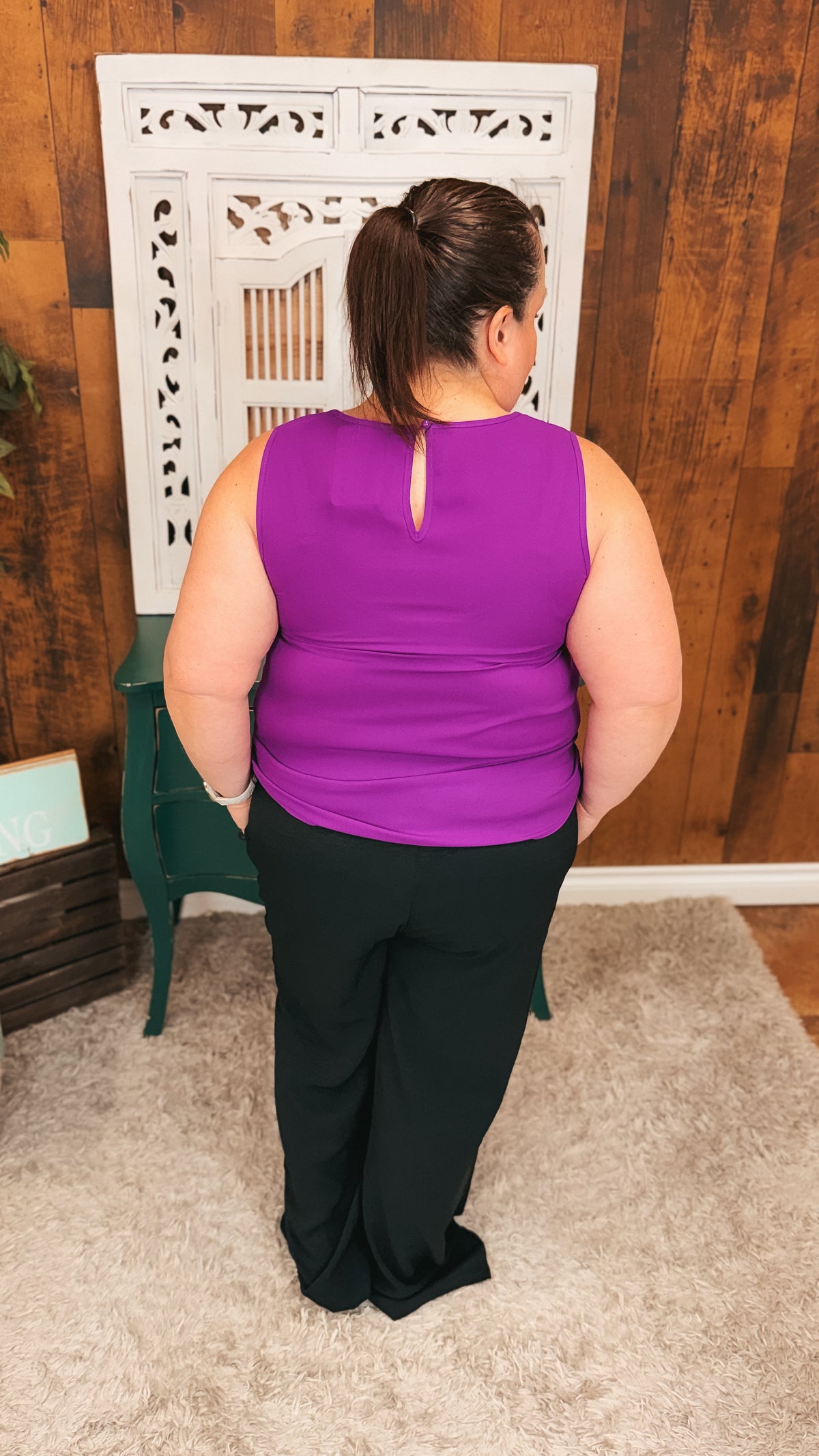 Tiffany Sleeveless Blouse | Purple