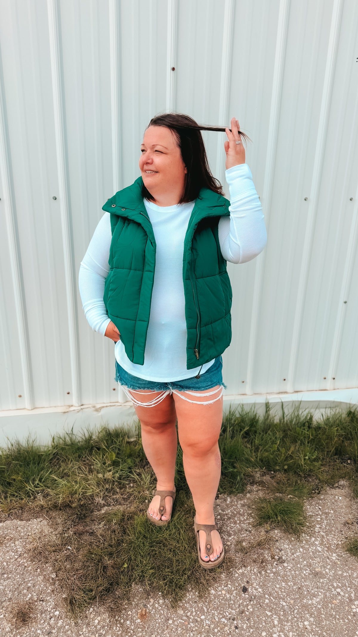 Tori Puffer Vest | Hunter Green