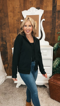 Layne Zip Hoodie: Black