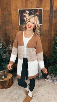 Helen Knit Cardigan | Brown & Ivory