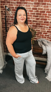 Jodie Wide Leg Jogging Pants | Grey