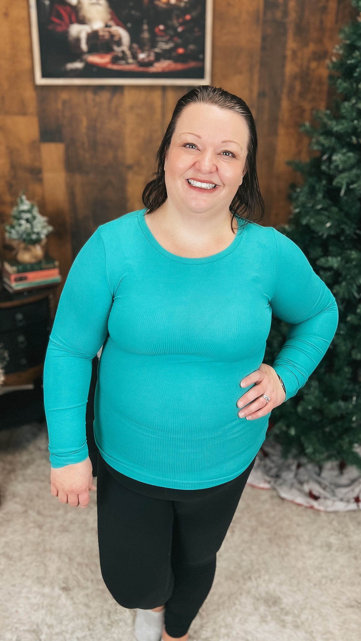 Tatum Ribbed Long Sleeve | Emerald Green