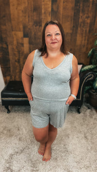 Tiffany Shorts Romper | Grey