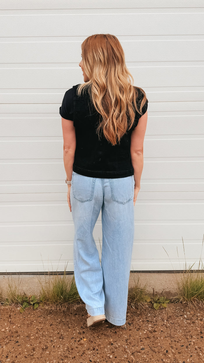 Evie Denim Vest | Black