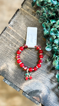 Strawberry Beaded Bracelet