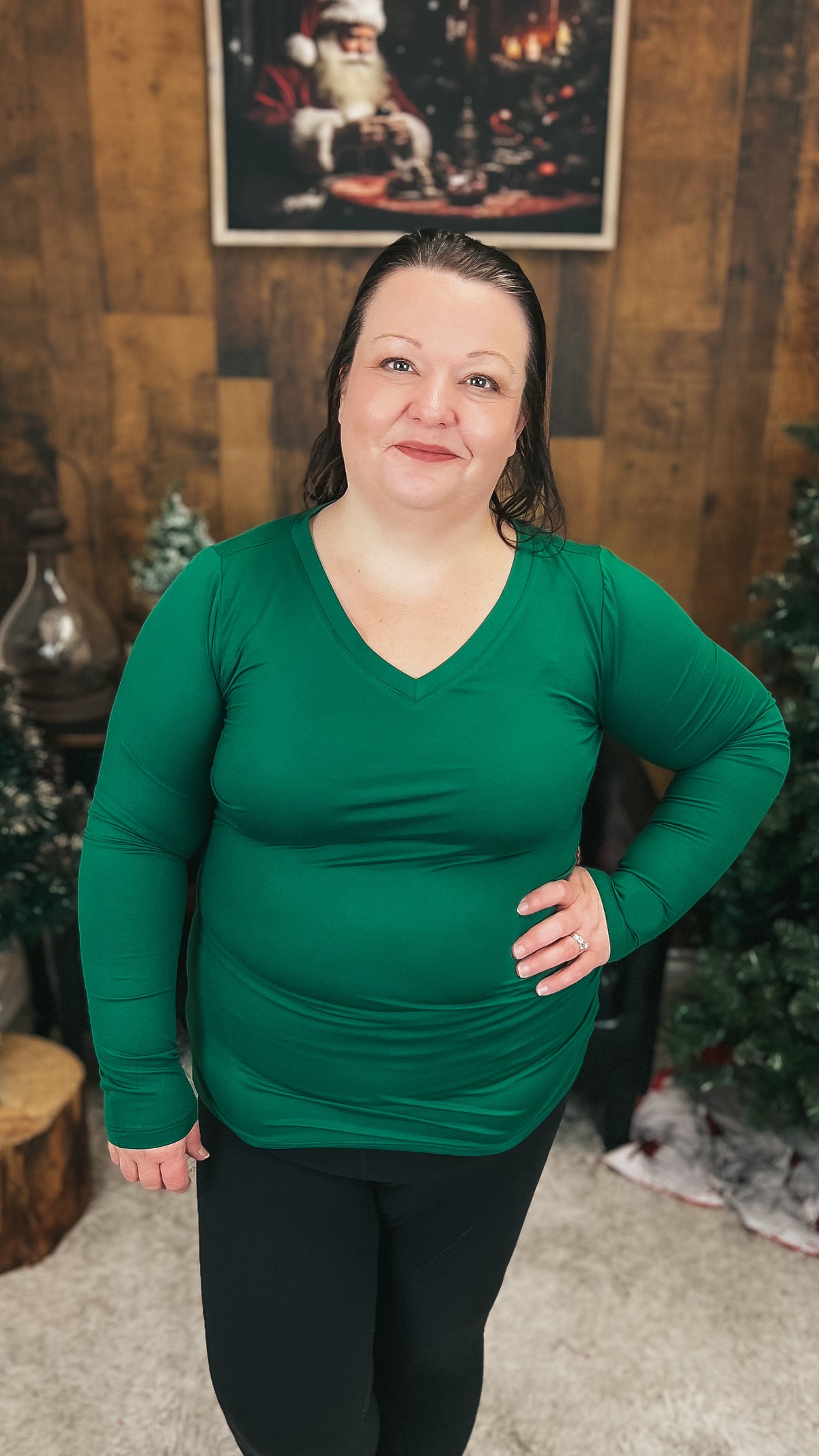 Kelsey Brushed Long Sleeve | Dark Green