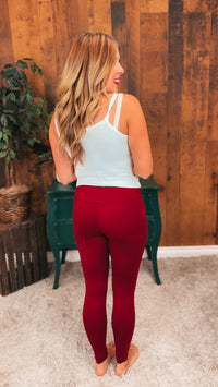 Rachel Leggings: Burgundy