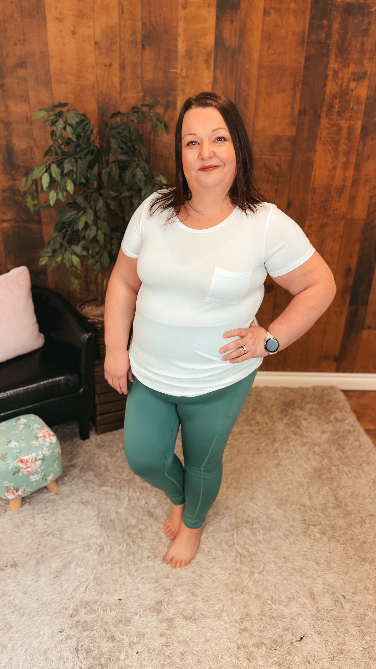 Zoey Athletic Leggings | Smoky Green