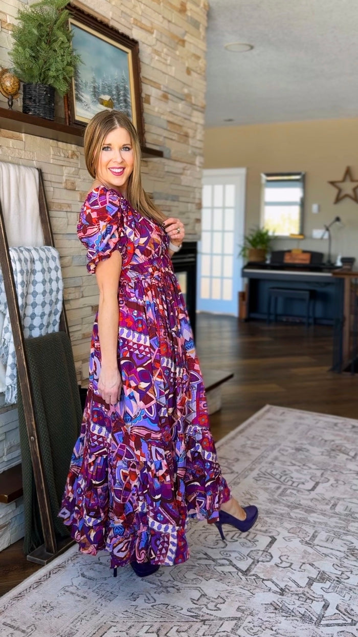 Sasha Printed Sundress | Purple