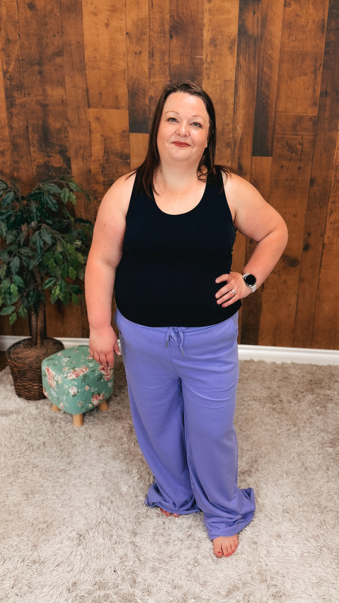 Audrey Wide Leg Jogging Pants | Lilac