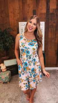 Kyrah Floral Sundress | Pink & Blue
