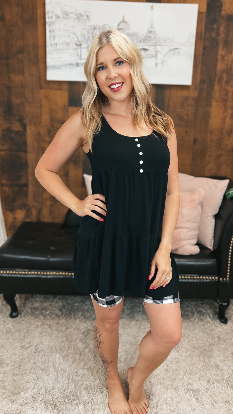 Leah Tiered Tunic | Black