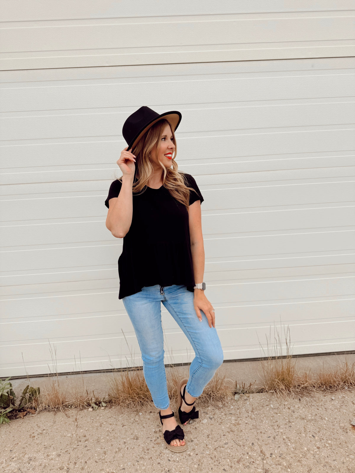 Belle Panama Hat | Black & Khaki