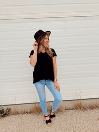Belle Panama Hat | Black & Khaki