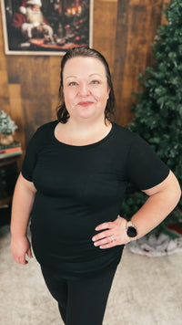 Laura Heathered Tee | Black