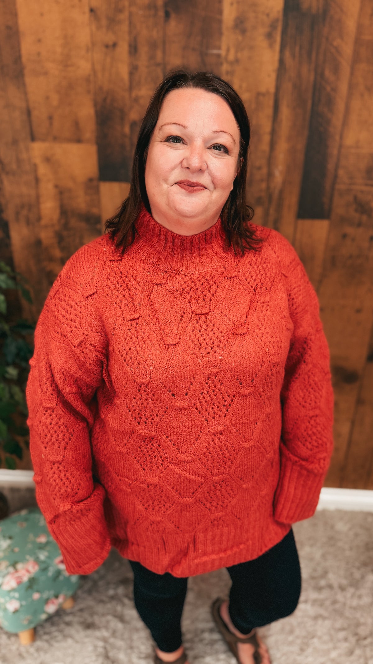 Mae Knit Sweater| Washed Red