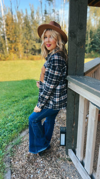 Sam Plaid Shacket | Navy