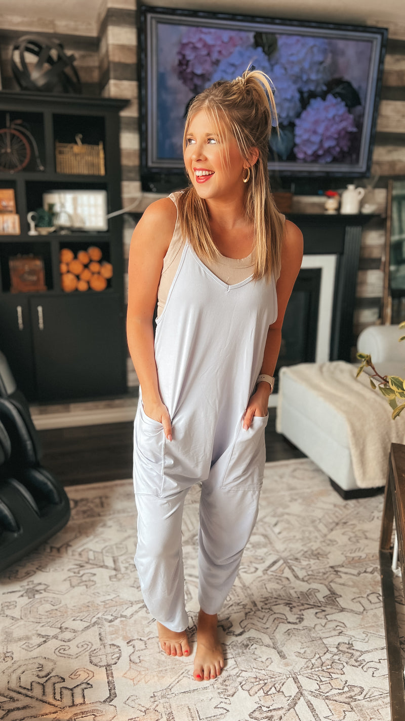 Jordyn Hotshot Romper: Periwinkle