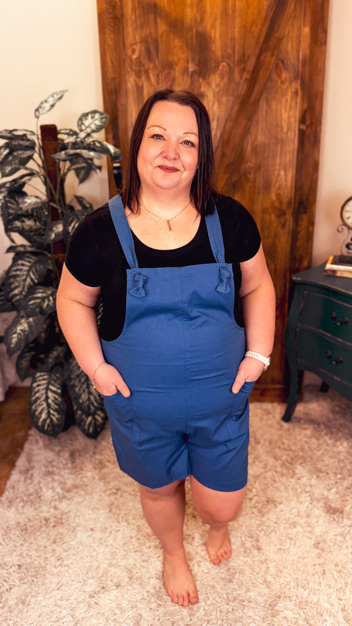 Jamie Short Overall Romper | Navy