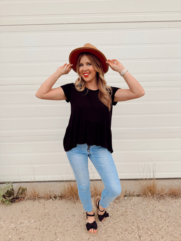 Belle Panama Hat | Camel & Red