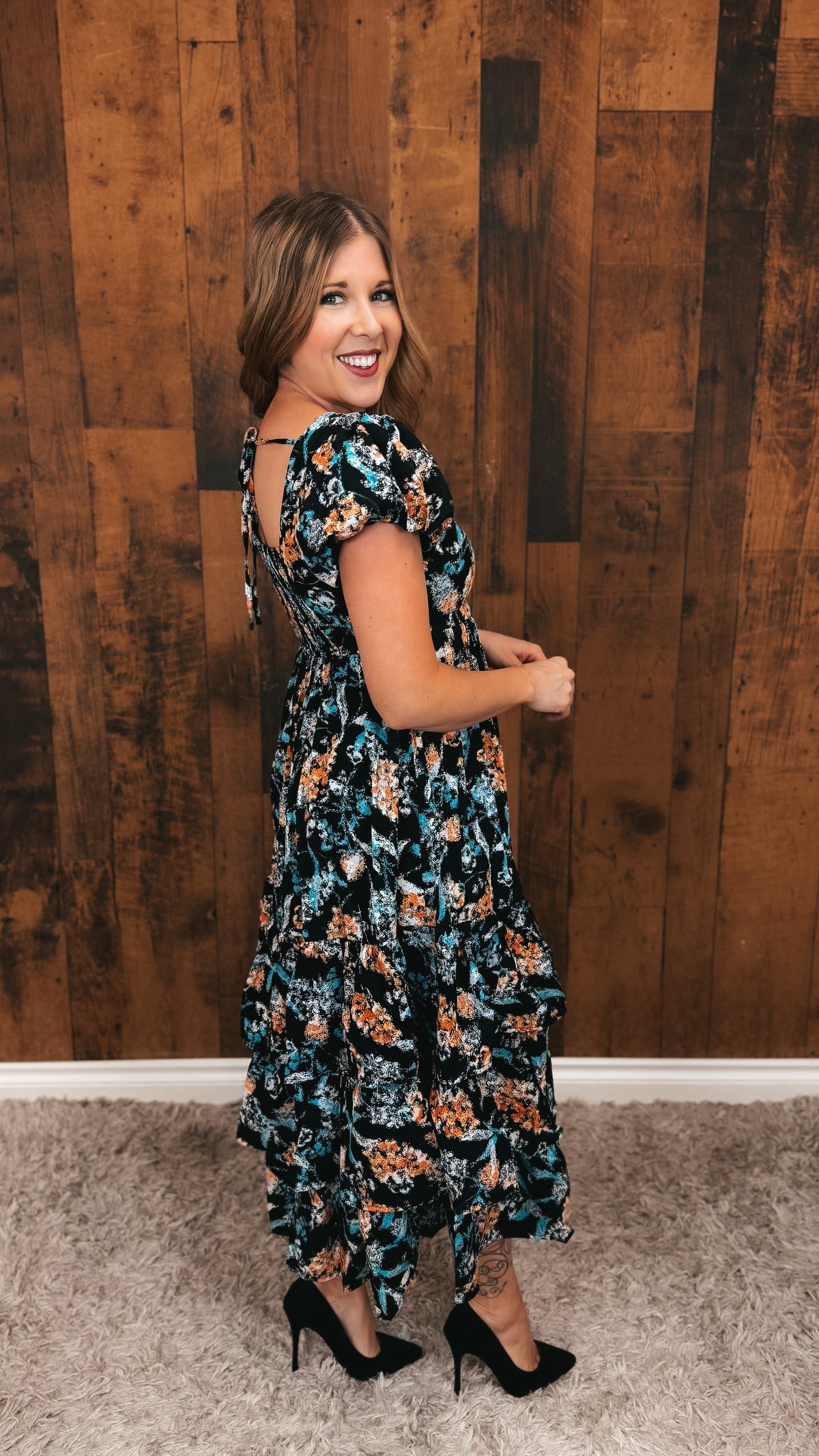 Lilly Floral Dress | Black