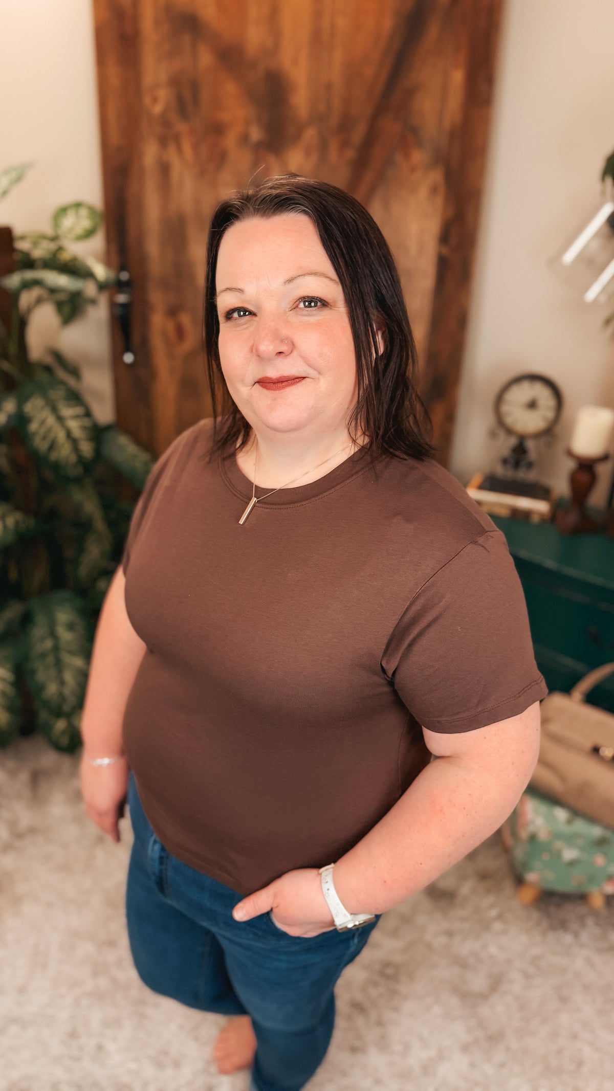 Michelle Basic Tee | Brown