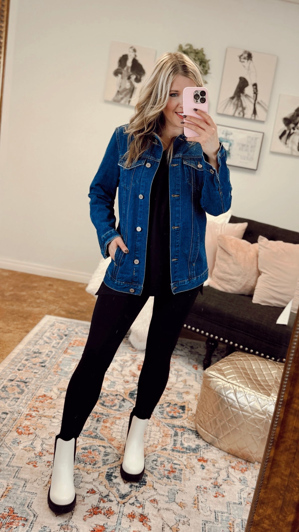 Kate Denim Jacket: Dark Wash