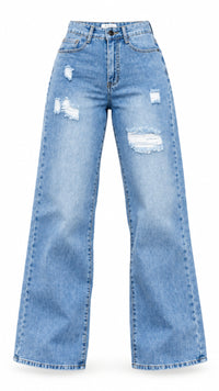 Brady Wide Leg Denim: Dark Blue