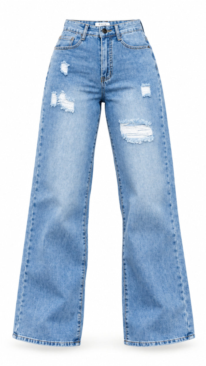 Brady Wide Leg Denim: Dark Blue