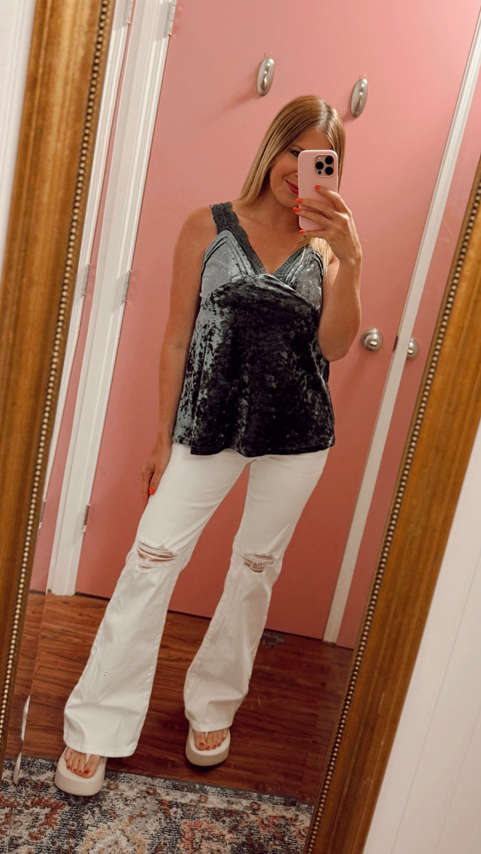# 3 - Blue Velvet Tank | S | SAMPLE SALE