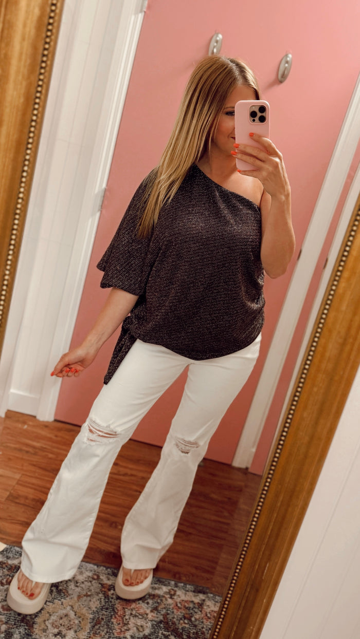 # 28 - Black Sparkle Blouse | SAMPLE SALE