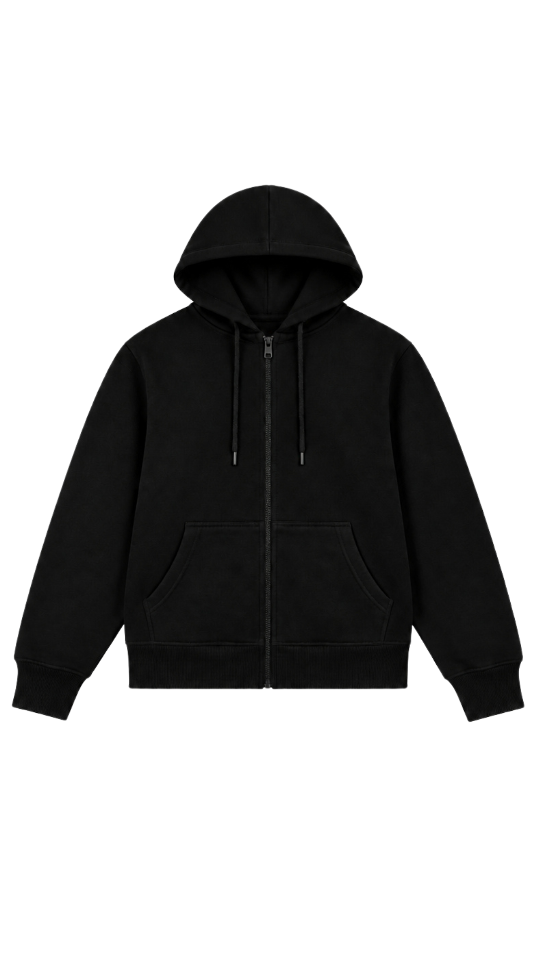 Black, zippered hoodie