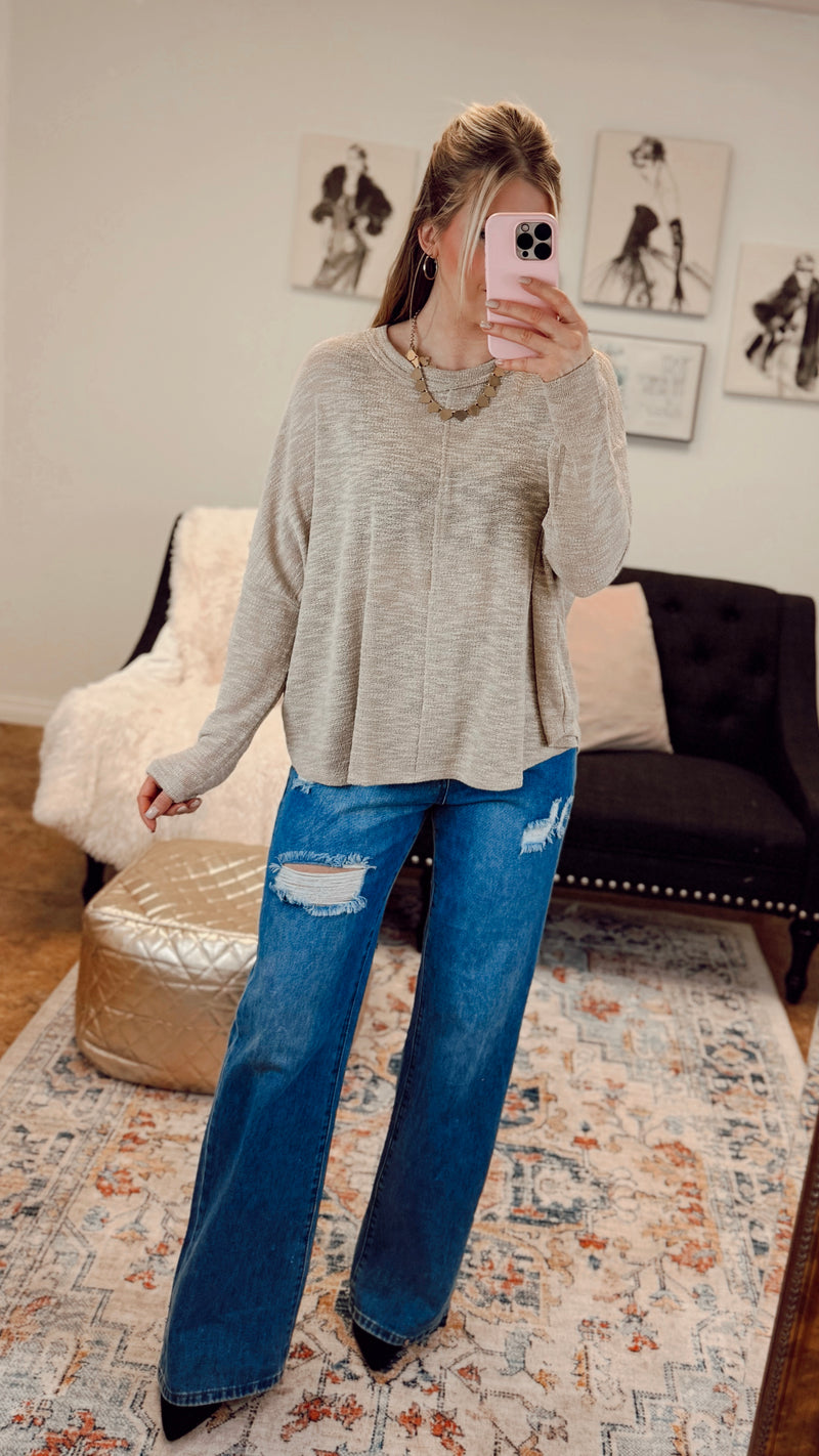 Kimberly Knit Top | Taupe