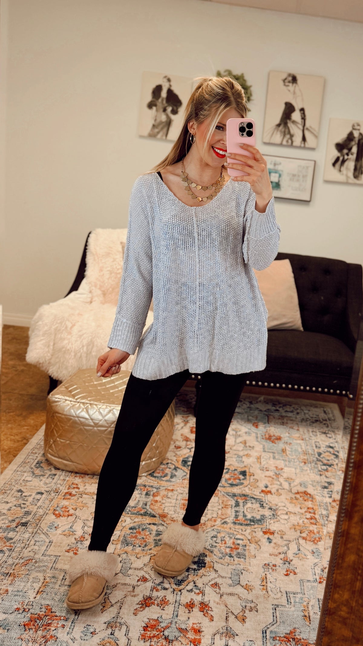 Lorraine Oversized Knit Sweater | Lavender