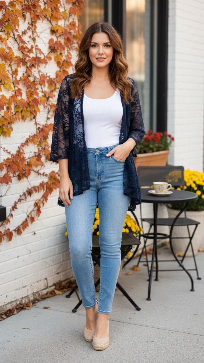 Rosemary Lace Cardigan | Navy