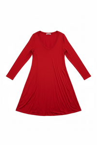 Violet Long Sleeve T-Shirt Dress | Burnt Rust