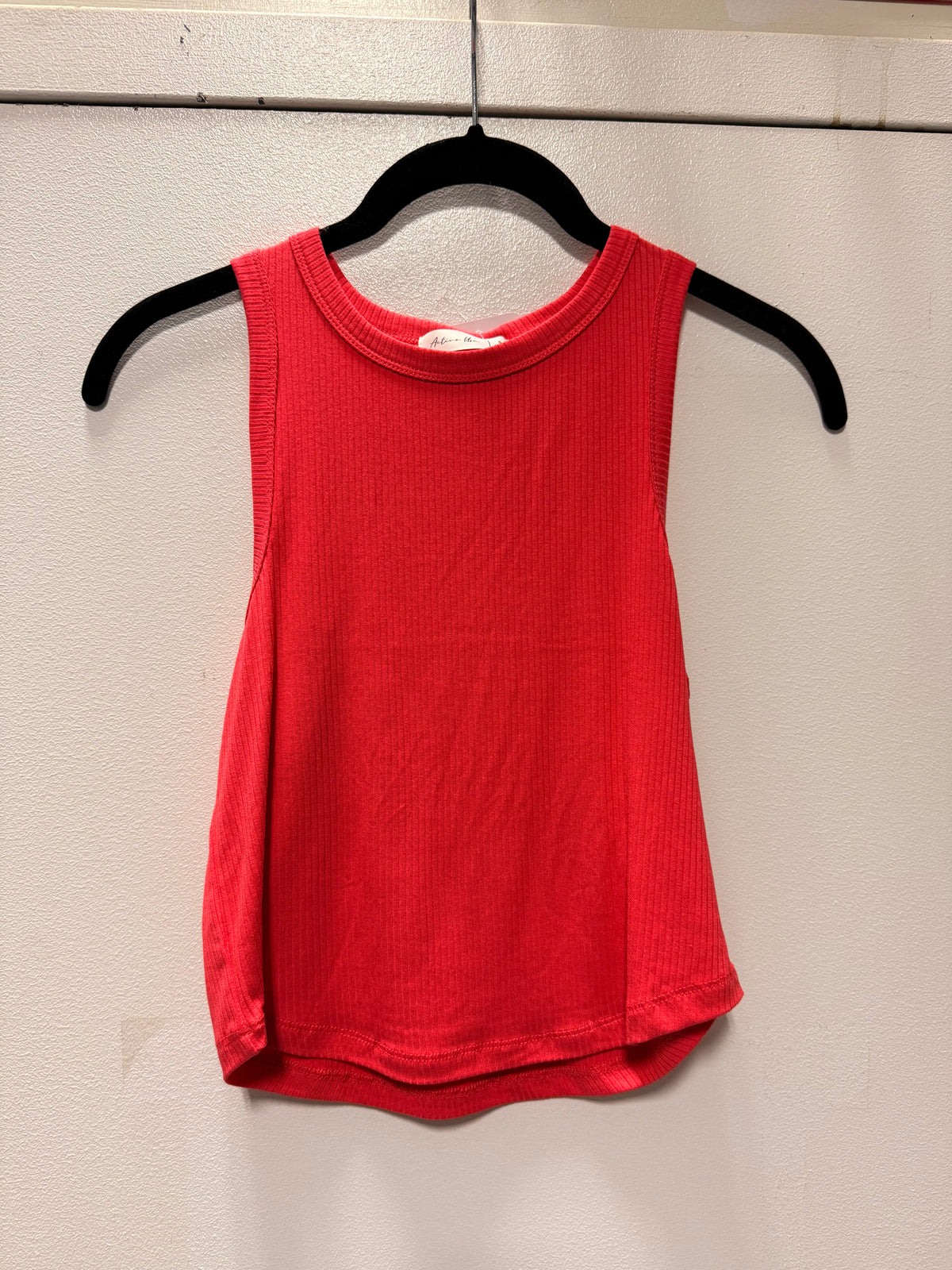 Victoria Ribbed Tank Top | Coral