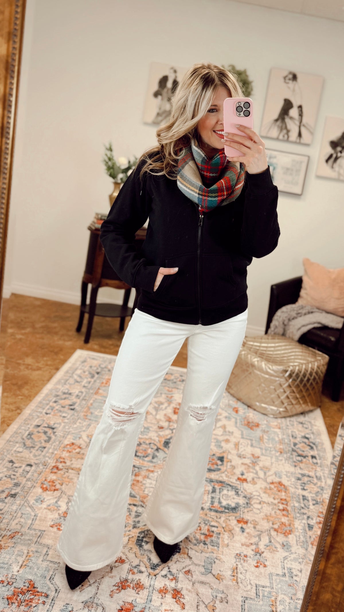 Layne Zip Hoodie: Black