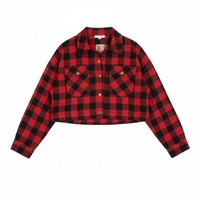 Nikita Crop Plaid Shacket | Red & Black *SALE*