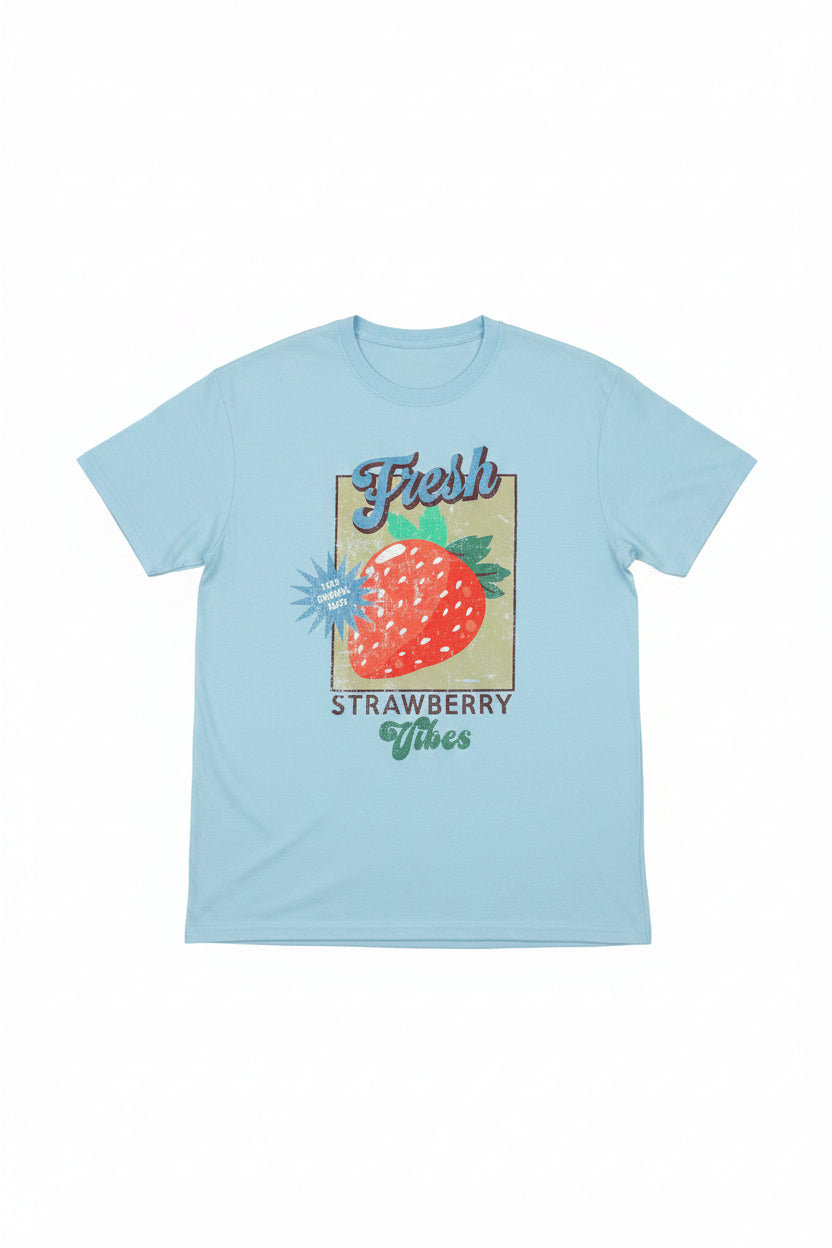 Strawberry Graphic Tee | Blue