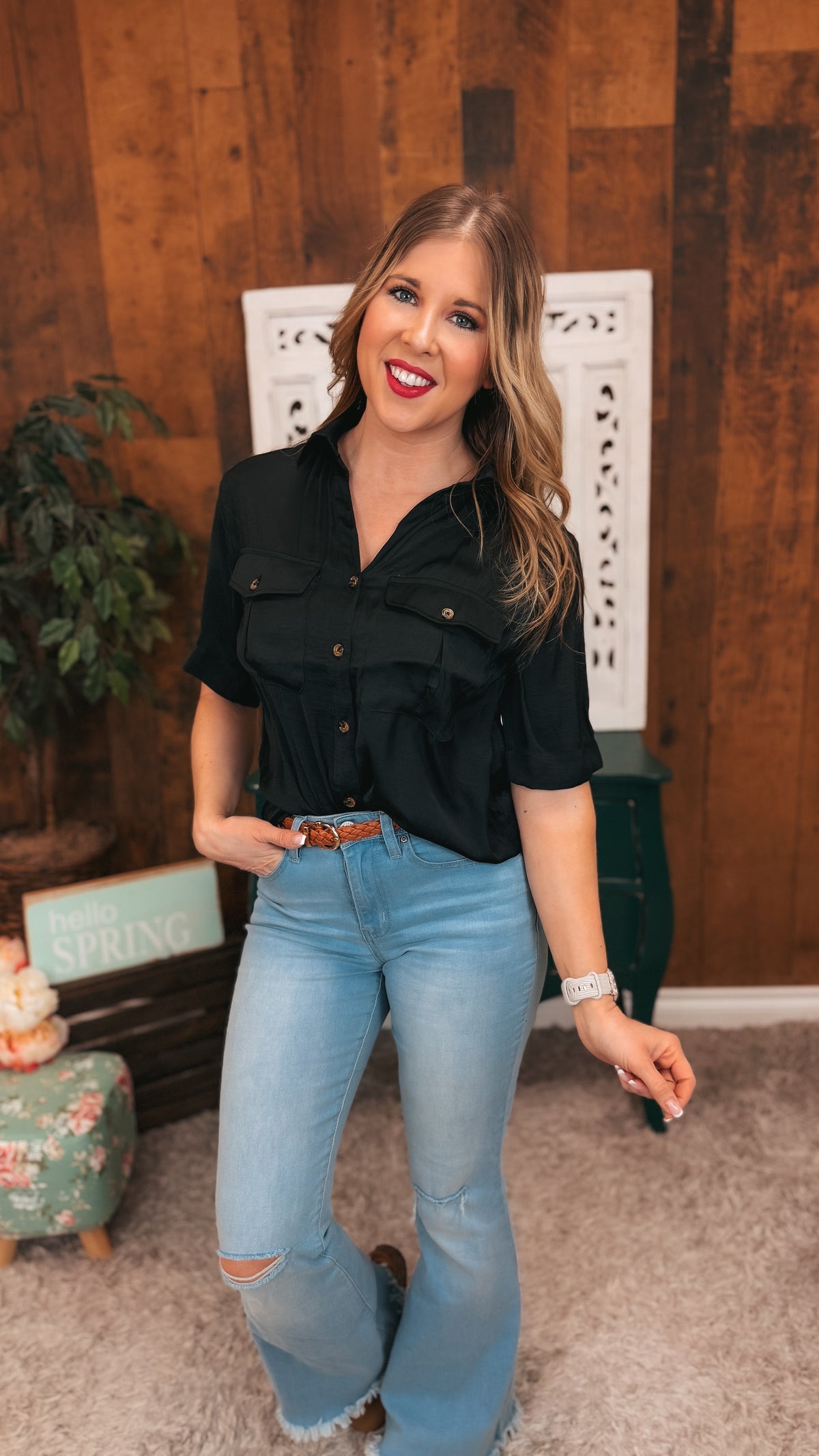 Chelsea Button Up Blouse | Black