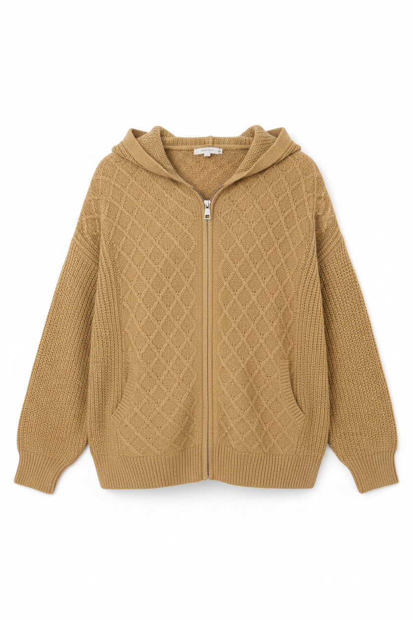 Brandi Zip Sweater Jacket | Taupe