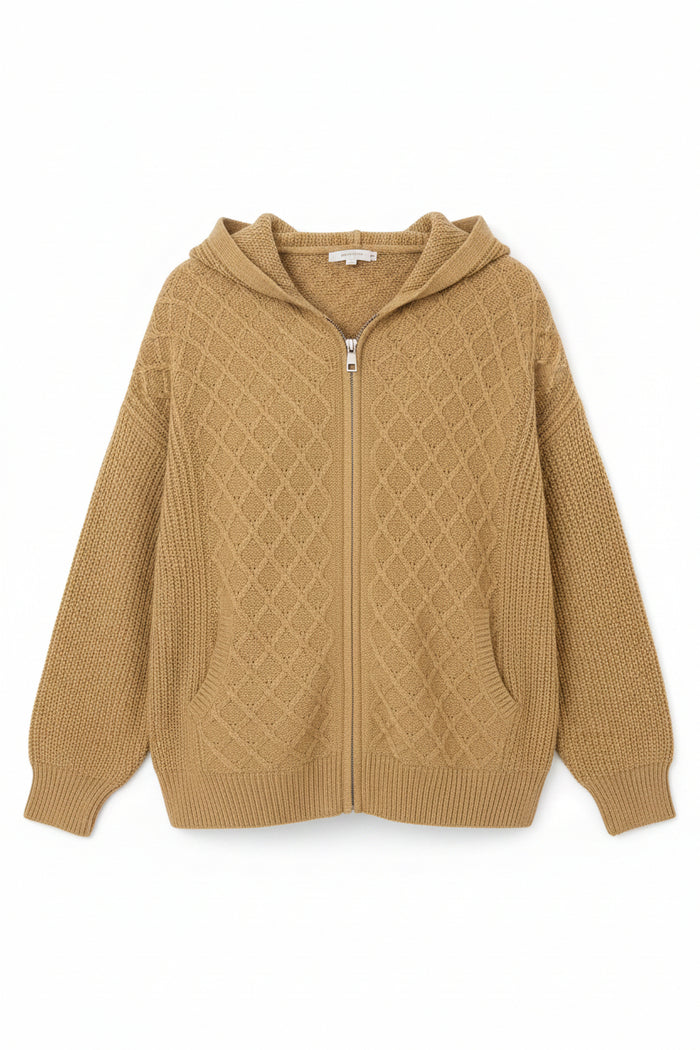 Brandi Zip Sweater Jacket | Taupe