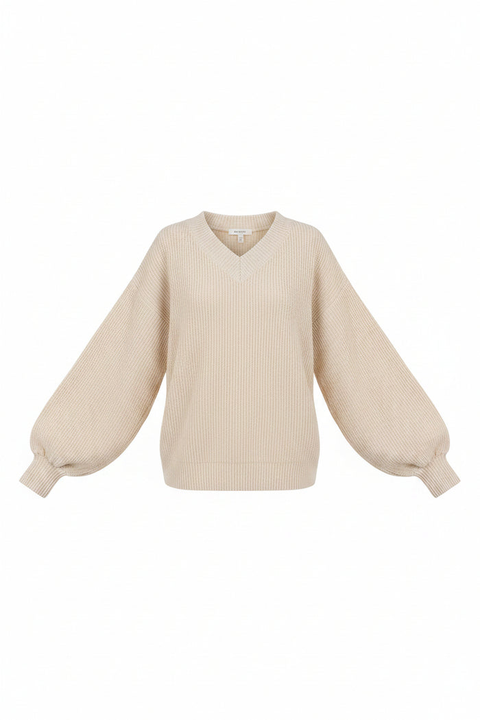 Jasmine V-Neck Sweater | Oatmeal