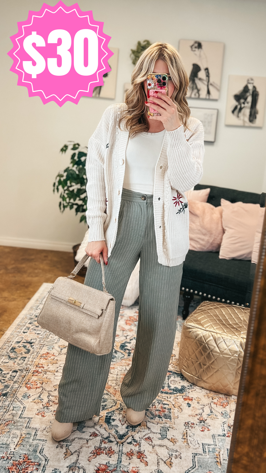 Gracy Pinstripe Dress Pants | Olive *SALE*