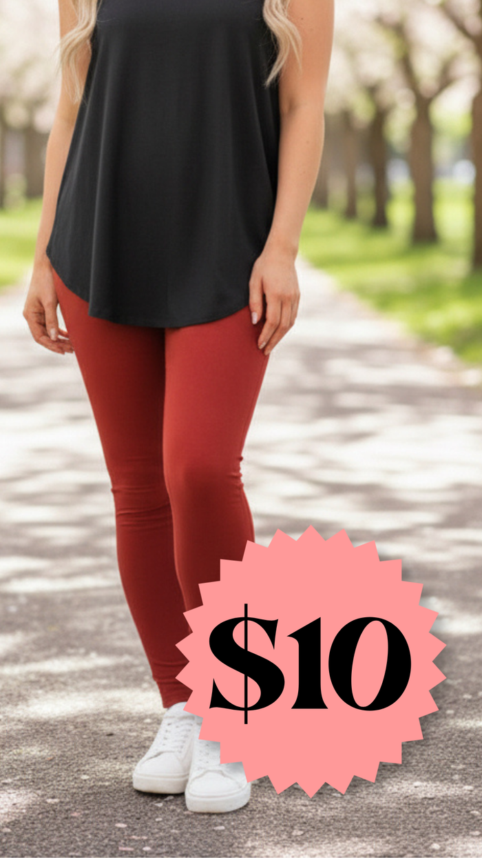 Ashley Cotton Leggings | Rust *SALE*