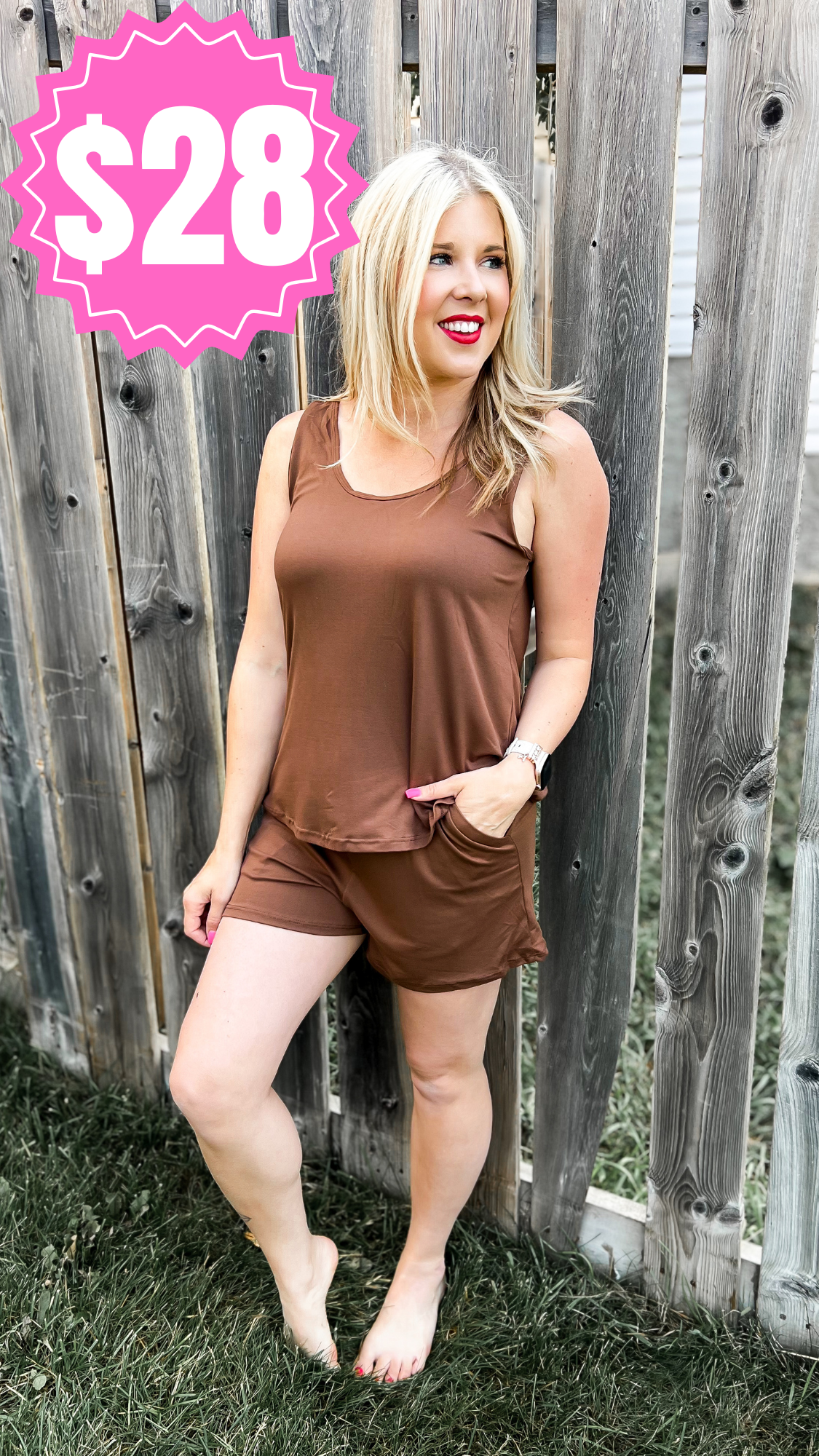 Payton Tank Top Short Set | Brown *SALE*