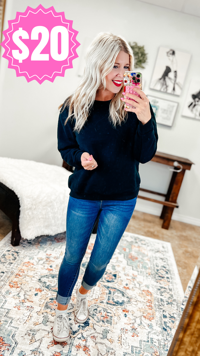 Jessie | Crewneck Sweatshirt | Black *SALE*