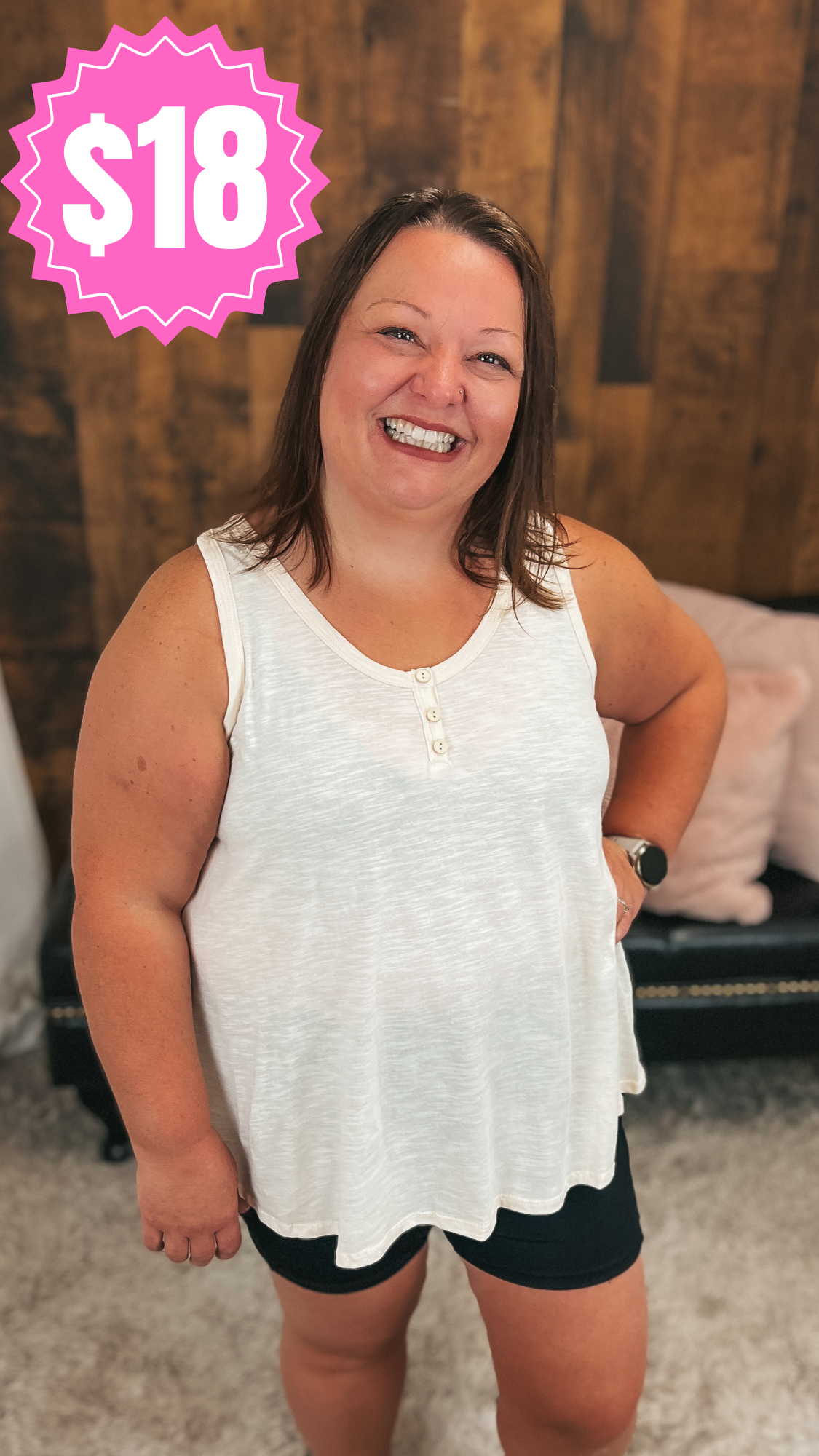 Jayda Button Tank Top | Cream *SALE*